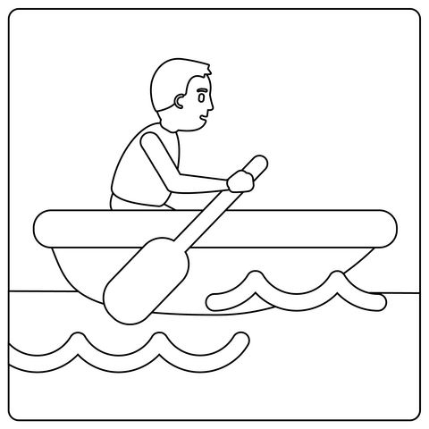 Rowboat Emoji Coloring Page